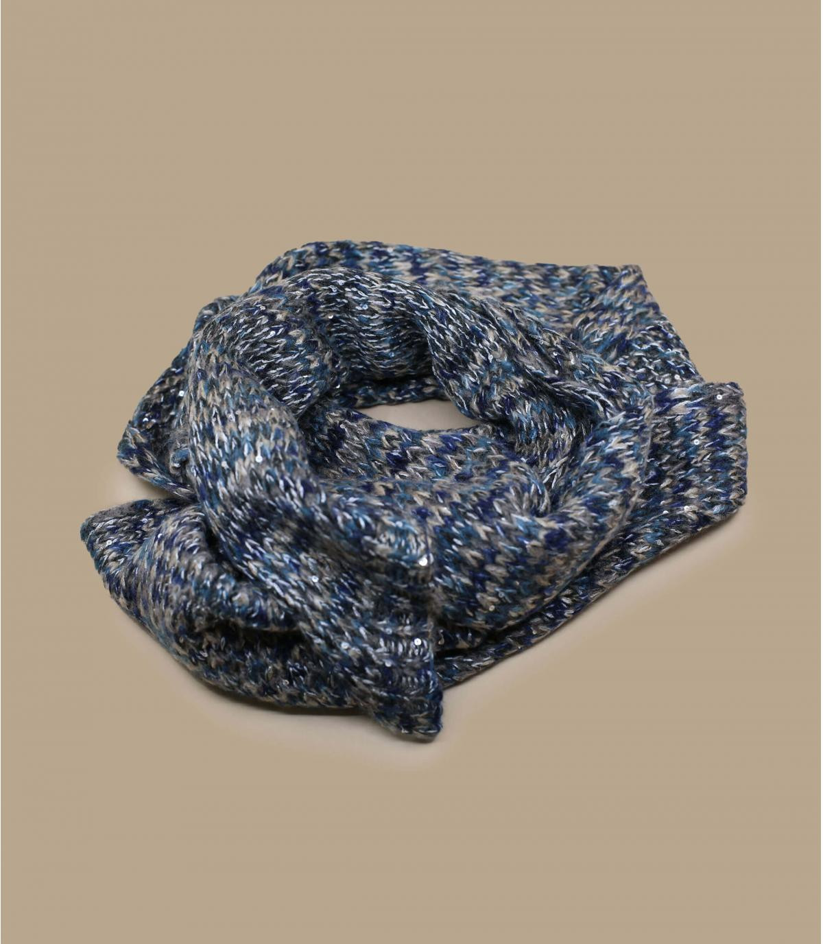 Scarf in multicolor yarn anthracite jade Seeberger